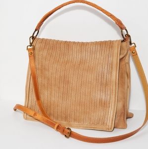 Free People Brown Vegan Leather Messenger Bag